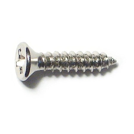 Midwest Fastener Wood Screw, #5, 5/8 in, Chrome Steel Flat Head Phillips Drive, 50 PK 79302